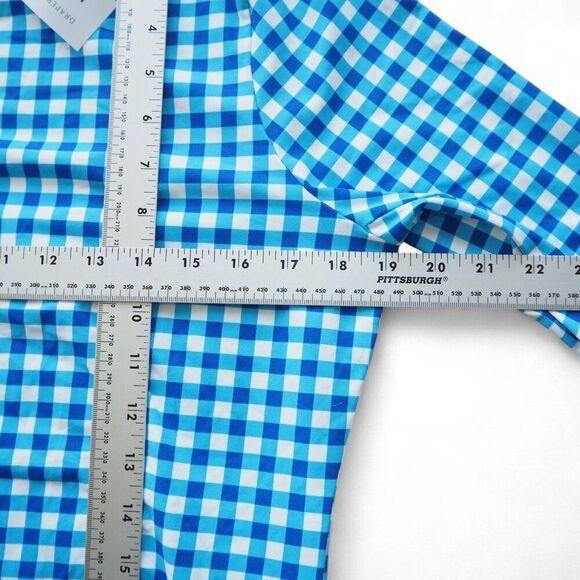 Draper James x Lands End Gingham Swim Tunic Rash Guard Shirt White Blue Women M - Picture 5 of 7
